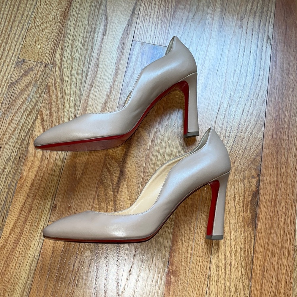 Christian Louboutin Beige Heels with Red Soles